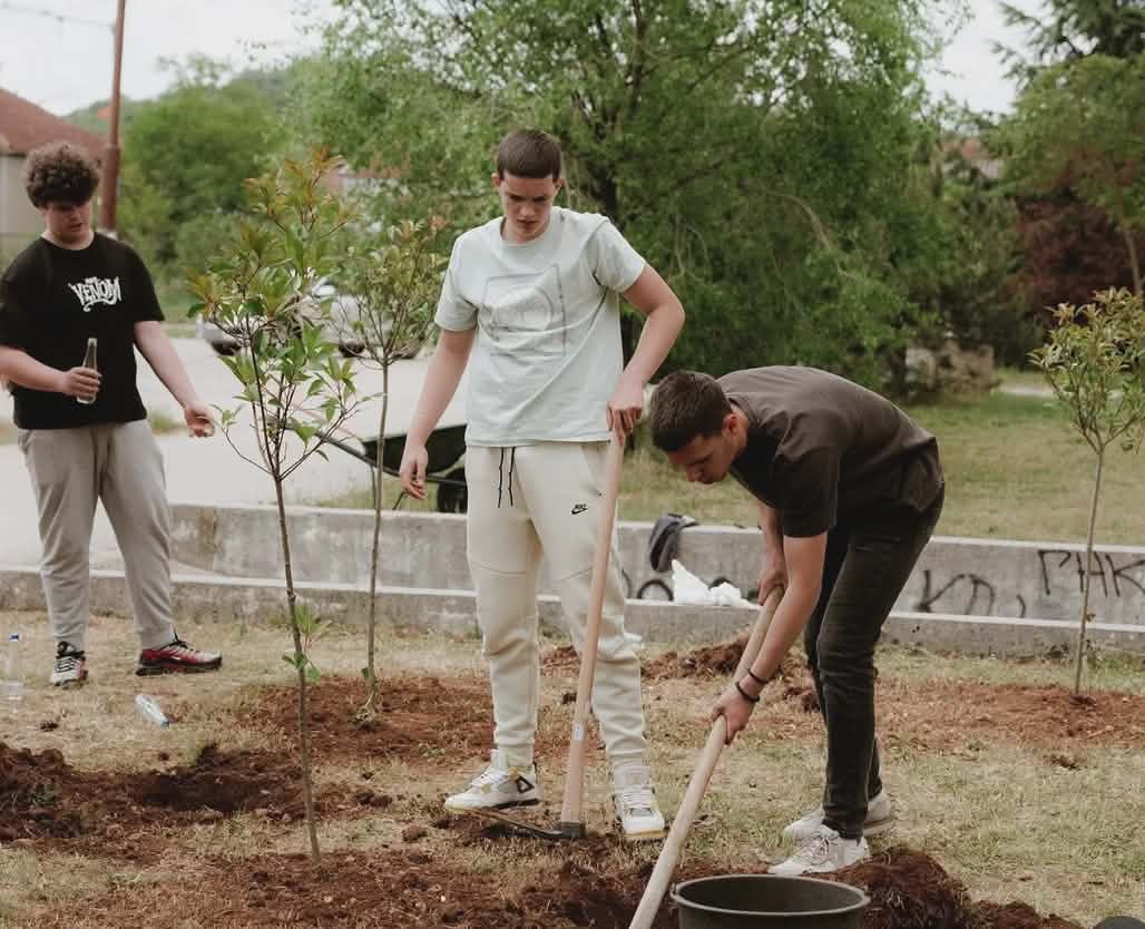 Slika za Još jedna akcija sadnje održana u dvorištu nikšićke Gimnazije