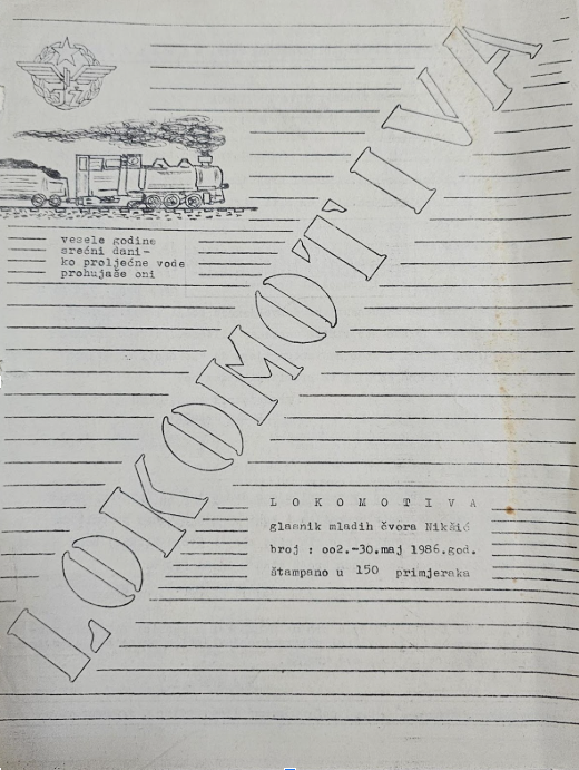 Slika za ,,ZAUSTAVLJENA LOKOMOTIVA“ - ZABORAVLJENI GLASNIK MLADIH ŽELJEZNIČARA IZ NIKŠIĆA