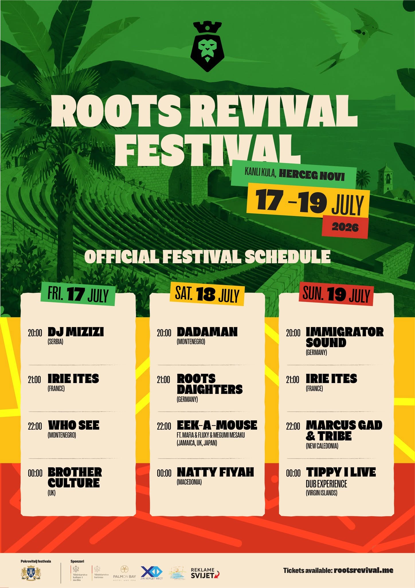 Slika za Doživite tri večeri vrhunskog reggae zvuka: Roots Revival od 17. do 19. jula na Kanli kuli