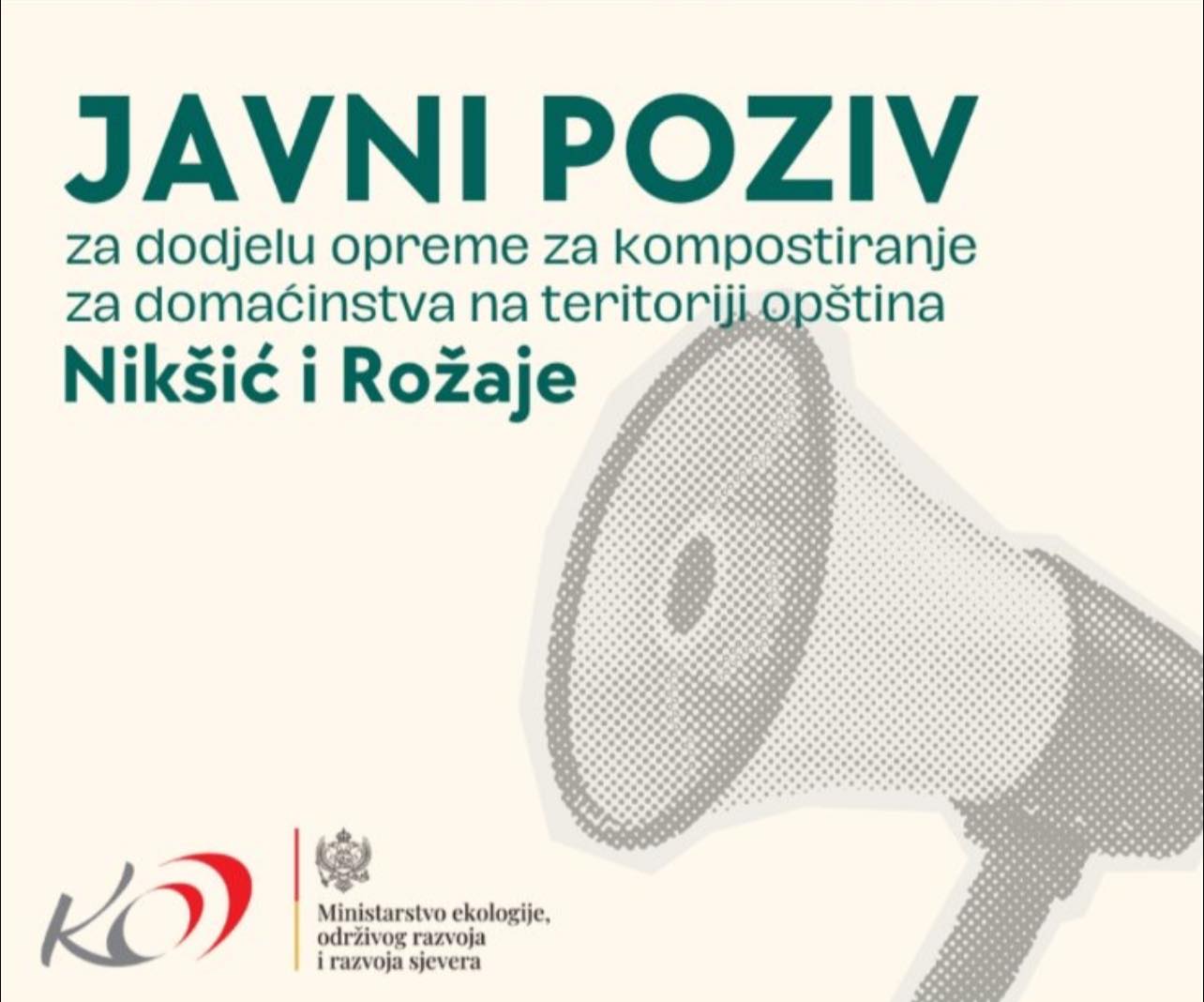 Javni poziv za dodjelu opreme za kompostiranje za domaćinstva na teritoriji opština Nikšić i Rožaje